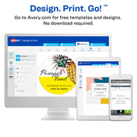 Avery Printable Blank Rectangle Labels, 1.25