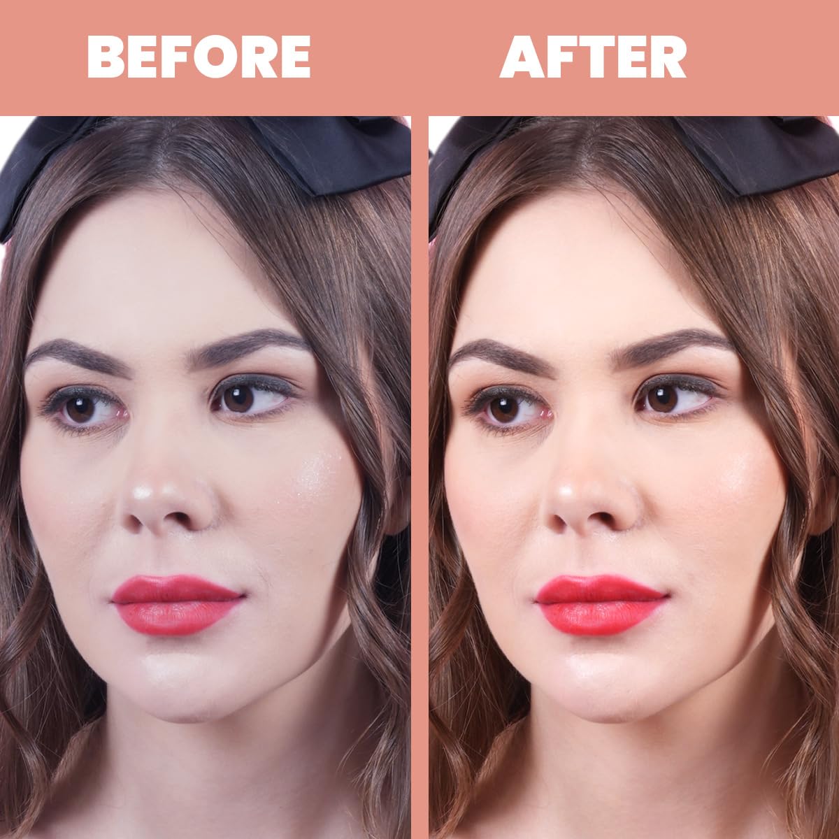 Shryoan 2 IN 1 Oil Control Compact Powder Full Coverage White Tone with Mirror Fair Skin Matte Finish Double Beige Shades with Oval Makeup Brush (SH03)