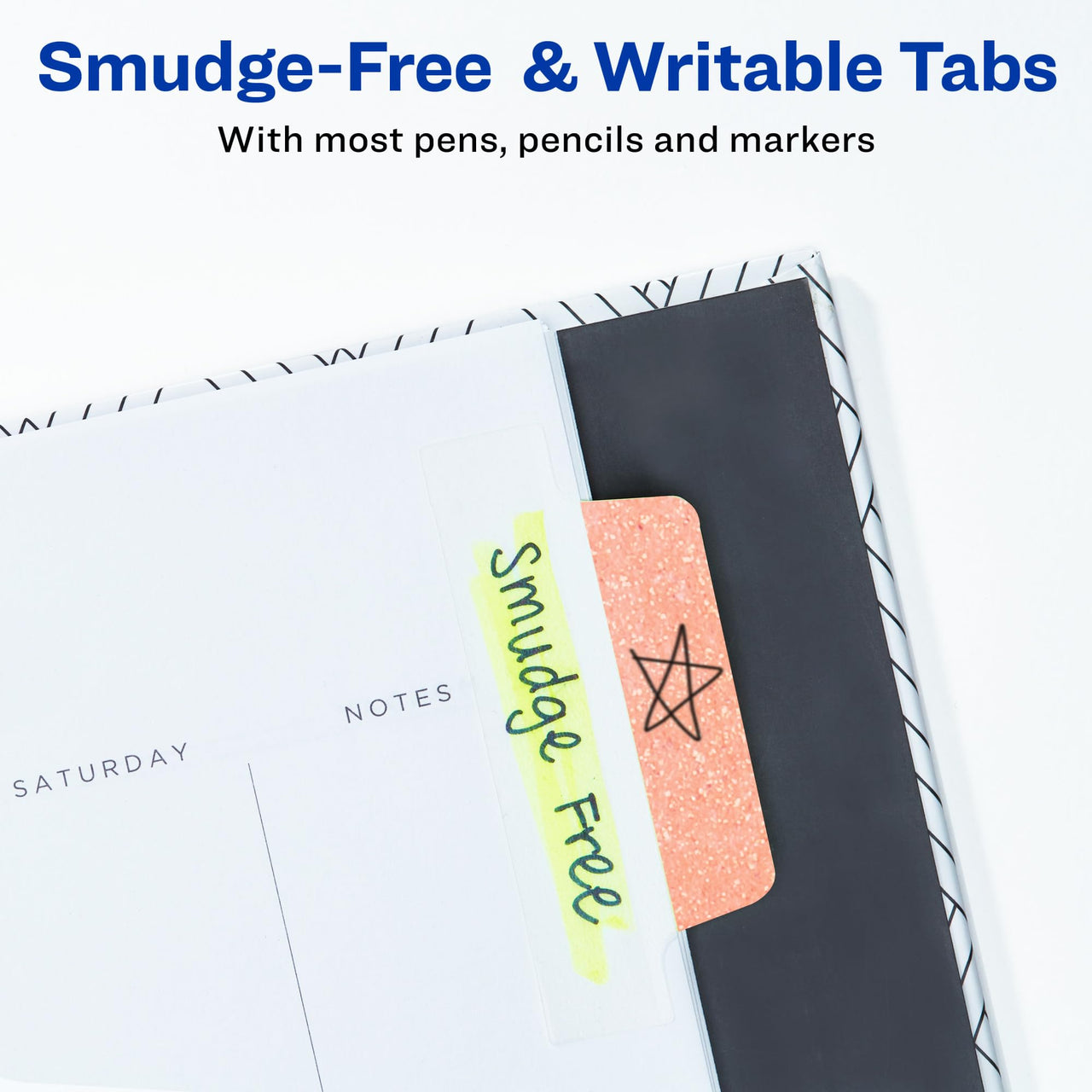 Avery Margin Ultra Tabs, 2.5" x 1", Pastel Sparkle Shimmer Designs, 16 Repositionable Page Tabs (74150) 16 tabs