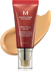 MISSHA M Perfect Cover Full Coverage Bb Cream Spf42 Pa+++ - (50Ml, No 29 - Golden Beige) | Matte Finish | All Skin Types | Radiant Glow (Golden Beige) (Caramel Beige)