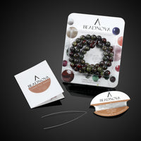 BEADNOVA Natural Dragon Blood Jasper Beads Natural Crystal Beads Stone Gemstone Round Loose Energy Healing Beads with Free Crystal Stretch Cord for Jewelry Making (8mm, 45-48pcs) 8mm