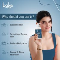 BAKE 10% Lactic Acid Body Lotion with Azelaic Acid | Smooths Rough & Bumpy Skin, Exfoliates Skin & Reduces Body Acne | Ultra Hydrating Body Lotion | 200ml