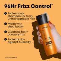 Matrix Opti.Care Professional Shampoo + Conditioner + Serum Combo for Salon Smooth Straight Hair | Control Frizzy Hair for up to 4 Days | With Shea Butter | No Added Parabens (200 ml + 98 g + 100 ml )