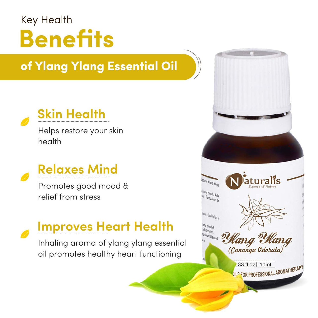 Naturalis Essence of Nature Ylang Ylang Essential Oil for Hair and Skin Care - 10ml