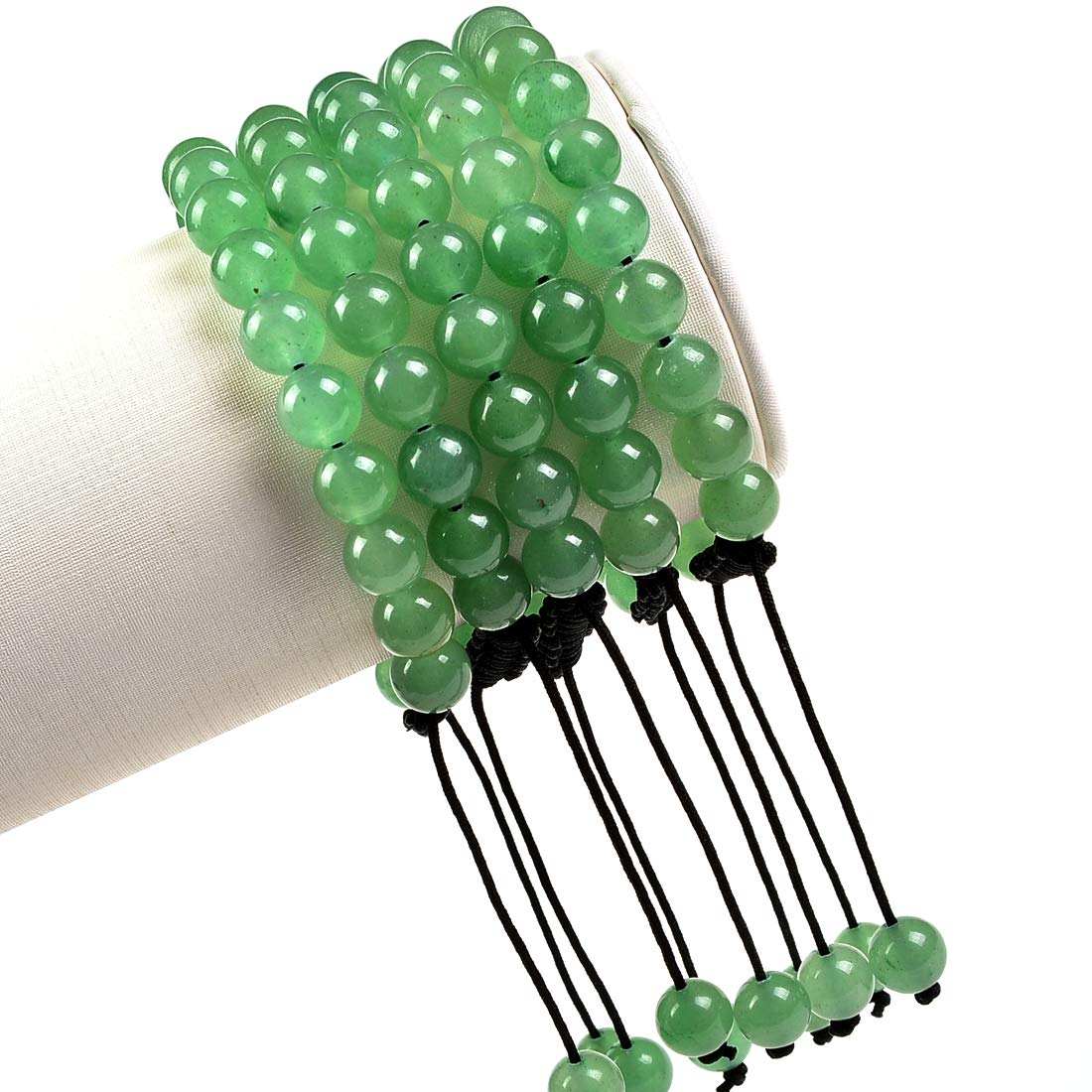 Massive Beads Natural Healing Power Gemstone Crystal Beads Unisex Adjustable Macrame Bracelets 8mm Green Aventurine