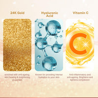 VLCC Gold Facial Kit for Sensitive Skin - 60g | Alcohol & Paraben Free | Enriched with 24K Gold, Hyaluronic Acid & Vitamin C | Safe & Gentle for Sensitive Skin