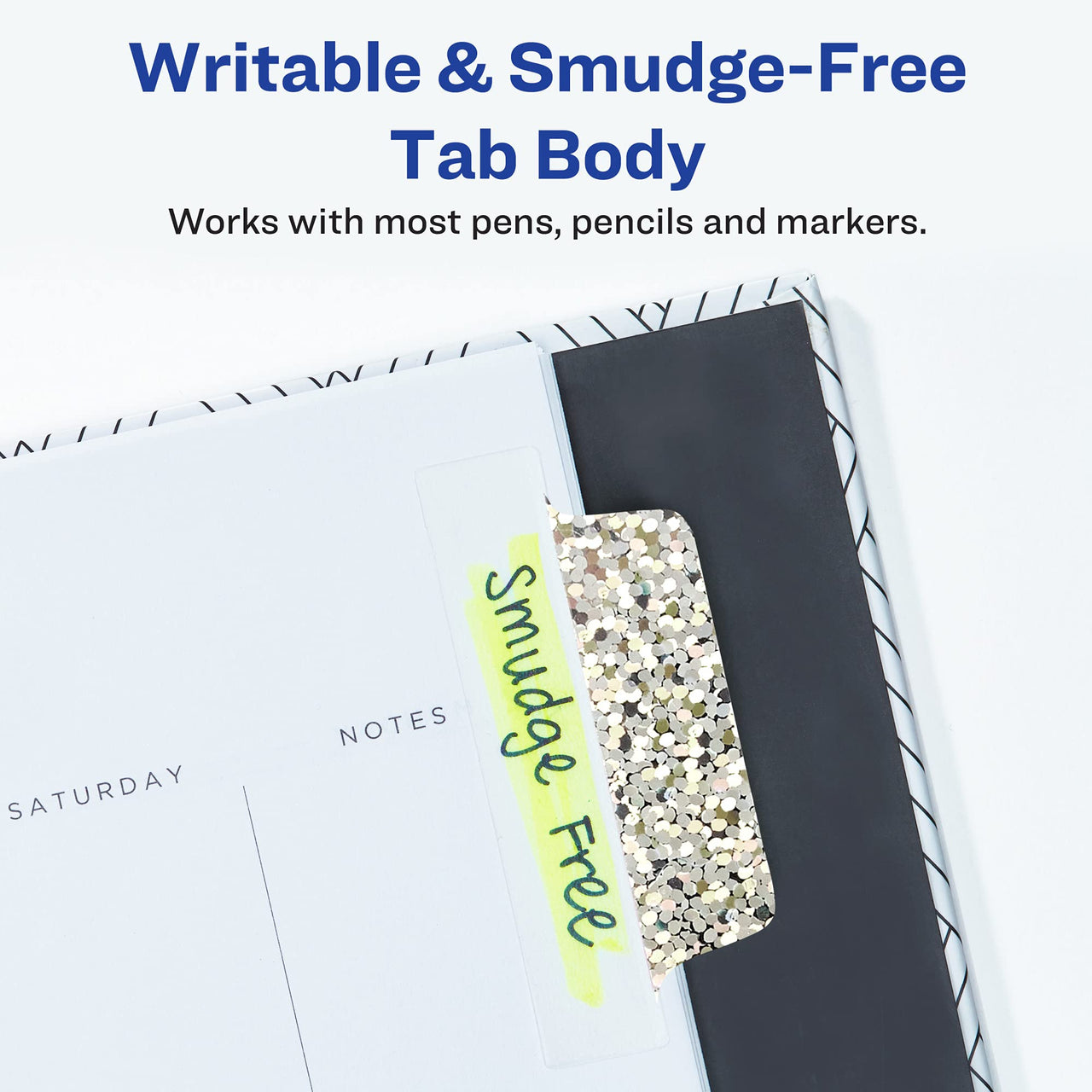 Avery Ultra Tabs Luxe Collection, 2.5" x 1" Margin Tabs, Holographic Iridescent Designs, 16 Repositionable Page Tabs (74179) 16 tabs