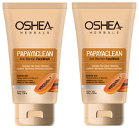 Oshea Herbals Papayaclean Anti Blemishes Gel Face Wash for Women & Men | Hydrating Face Wash for All Skin Types | Lightens Blemishes & Brightens Skin with Papaya Extracts & Vitamin E - 150gm (Pack of 2)