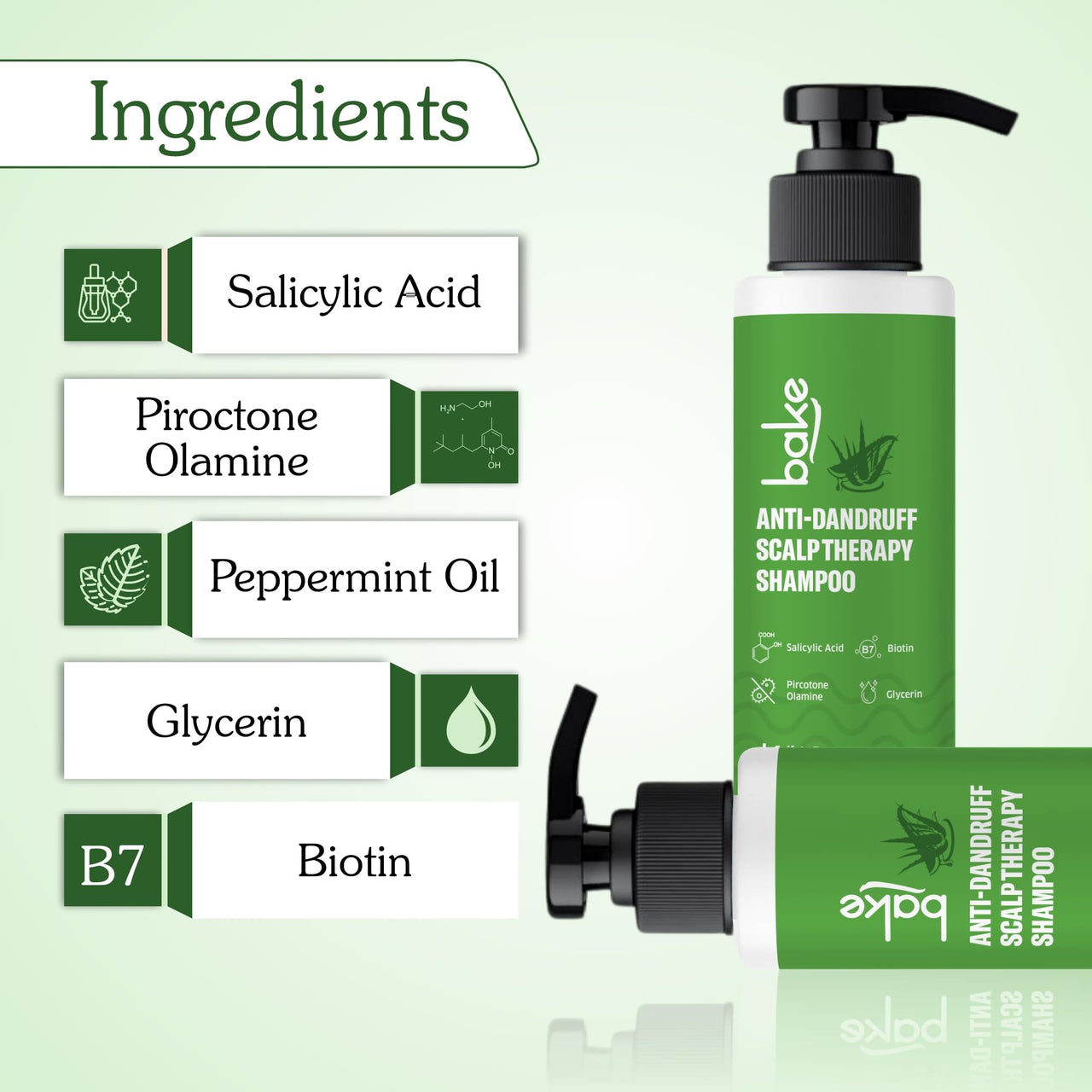 BAKE 2% Salicylic Acid Anti Dandruff Shampoo for Scalp Strengthening, Dry Itchy Scalp, For Men & Women - 200ml