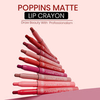 Beauty Berry Poppins Matte Lip Crayon Lipstick | Long Lasting Non Transfer | Smudge Proof & Waterproof Lipstick Enriched with Jojoba Oil & Vitamin E (07 - Wild Mehroon, 3g)