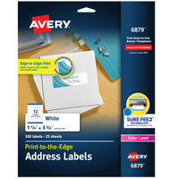 Avery Print-to-The-Edge Printable Address Labels with Sure Feed, 1.25