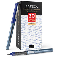 ARTEZA Rollerball Pens, Set of 20 Blue Liquid Ink, Extra Fine Point, 0.5 mm, Needle Tip Pen for Writing, Notetaking, Drawing, Office Supplies, School 20 Pack - 0.5 mm