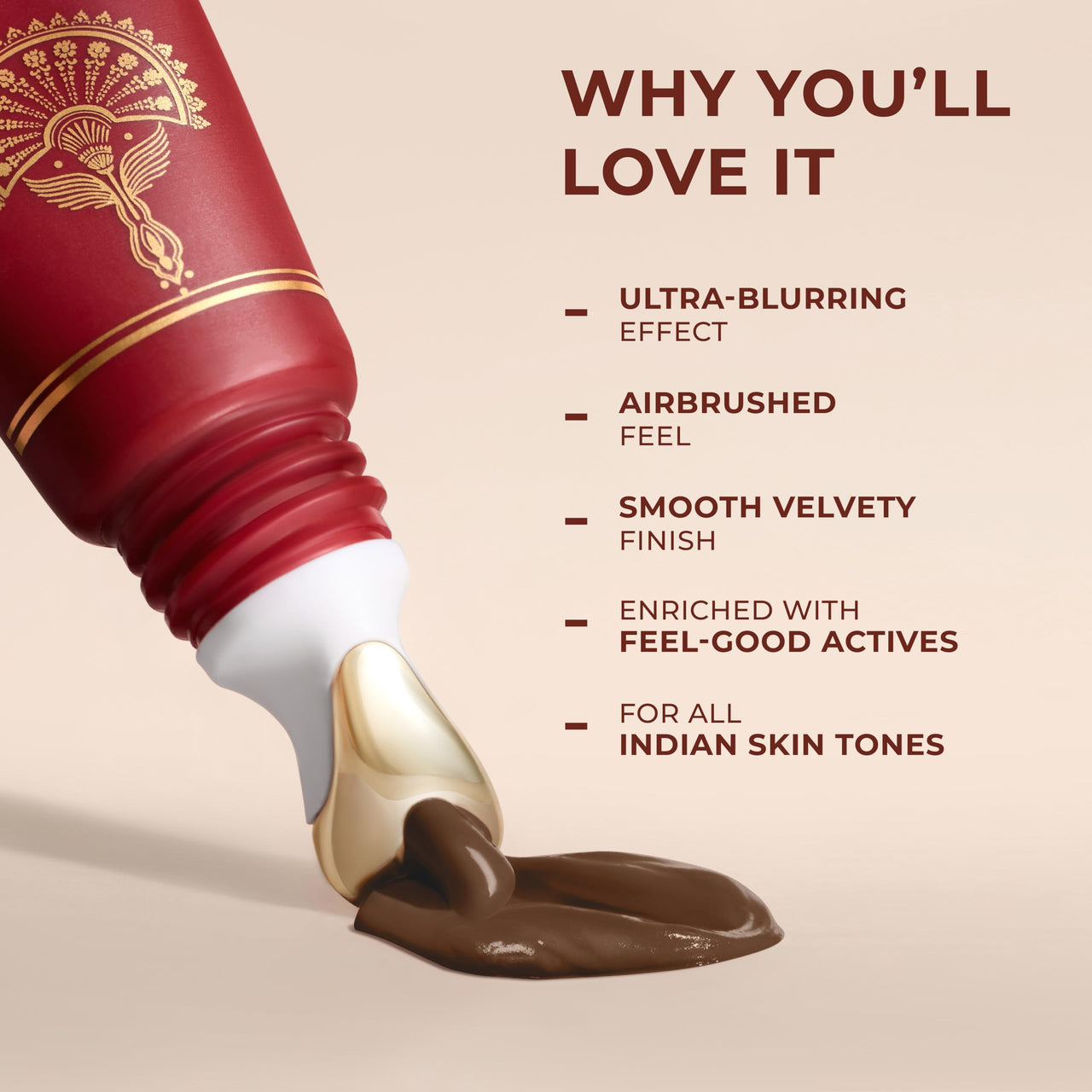 LoveChild Masaba Blurring Lip Tint, Coco Drizzle (Caramel Brown), Lightweight, Velvety Matte Finish, Hydrating Lip Color with Hyaluronic Acid, Squalane & Shea Butter, For All Indian Skin Tones, 8ml