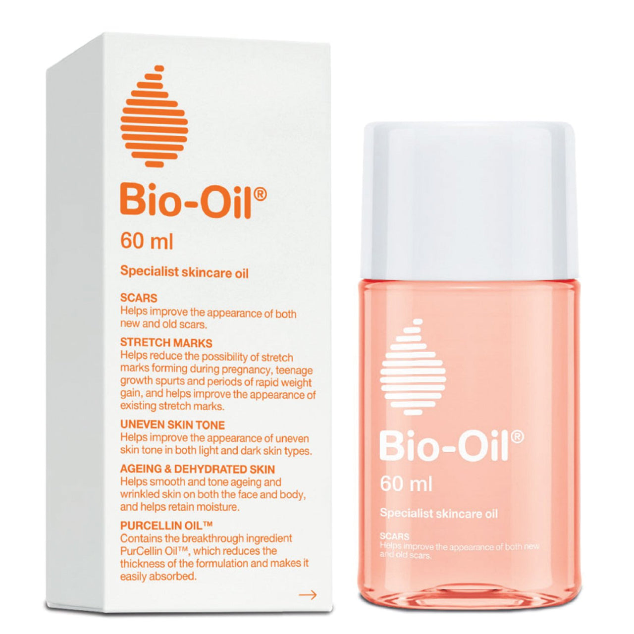 Bio-Oil Specialist Skin Care Oil - Scars, Stretch Mark, Ageing, Uneven Skin Tone, 60 ml and 125 ml