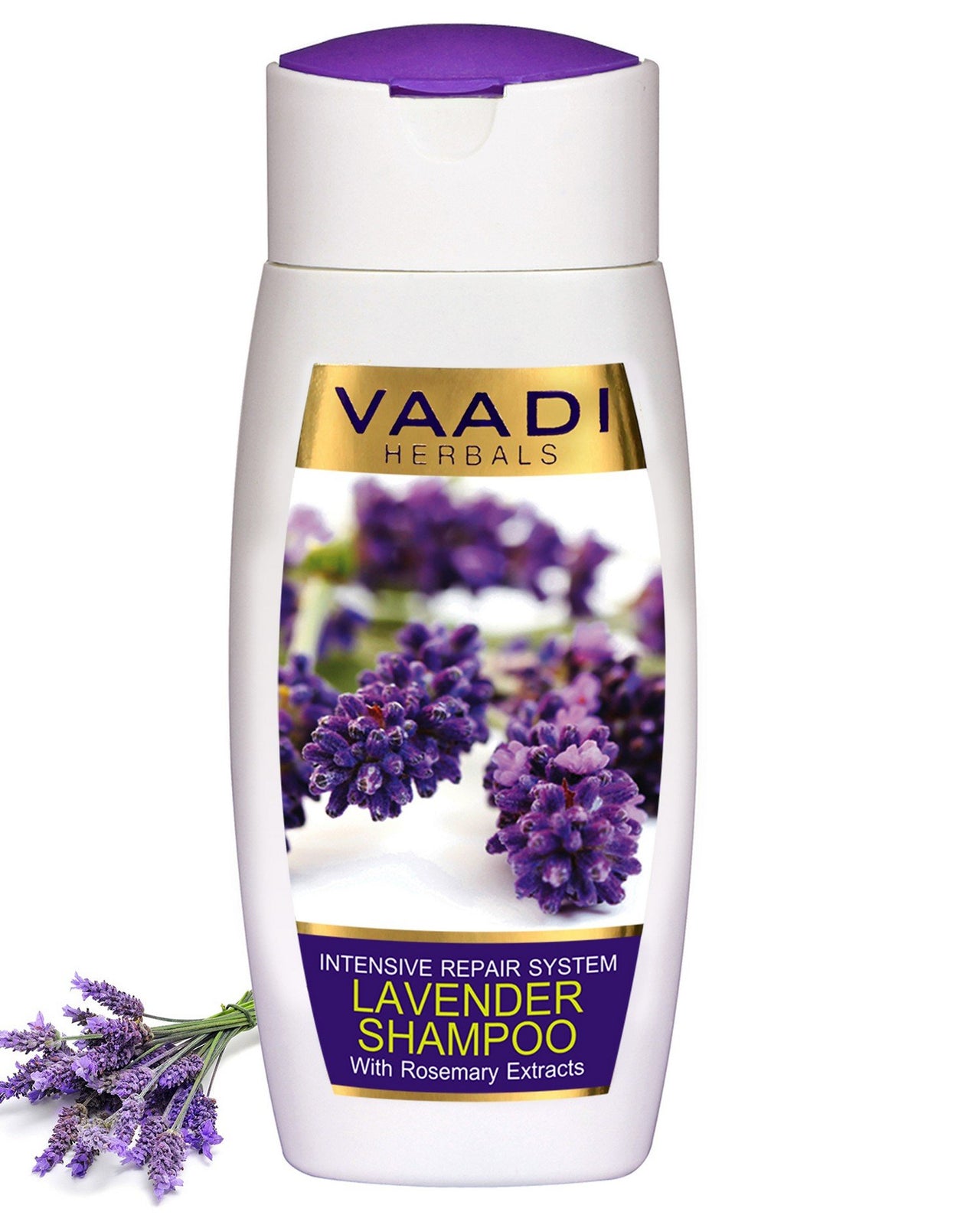 Vaadi Herbals Lavender Shampoo with Rosemary Extract, Intensive Repair System, 110ml