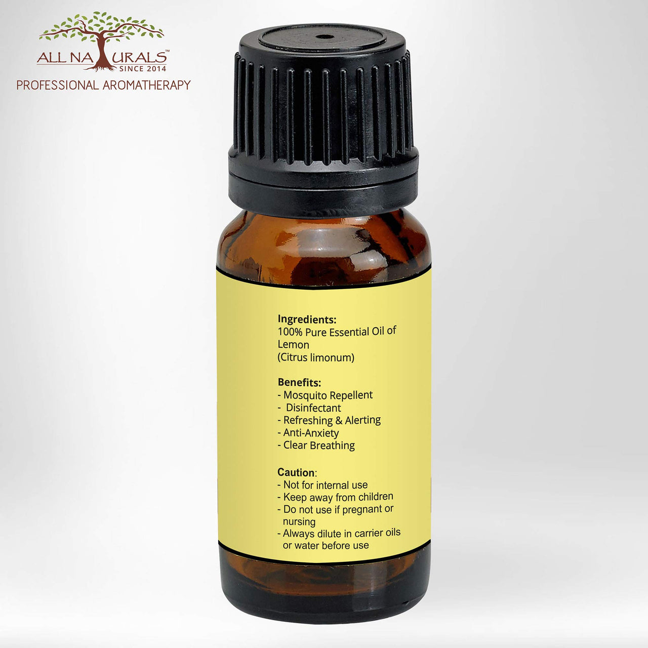 All Naturals Lemon (Maharashtra) Essential Oil 100% Pure for Pigmentation, Itchiness and Freshness - 15 mL