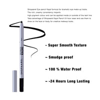 SHOPAAREL Matte Eye Kajal Pencil Super Black, Smudgeproof & Waterproof (Black 02)