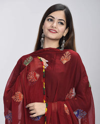 DIAMO Women's  Phulkari Chiffon Dupatta