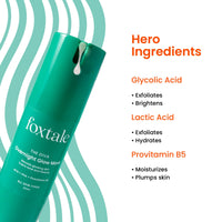 Foxtale Overnight Glow Mask | 4% Glycolic Acid | 3% Lactic Acid |Reduces Blackheads, Whiteheads | 30 Second Salon like Brightening Facial for Glowing Skin | Men & Women - 30ml