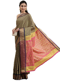 Pandadi Saree Women's  Cotton Silk Saree With Blouse Piece
