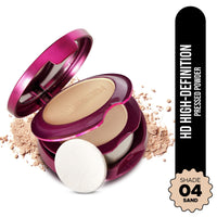 Hilary Rhoda HD High-Definition Pressed Powder | 2 in 1 Compact Powder | Shimmery & Matte Finish | Oil Control Formula | 18g (Sand - Shade 04)
