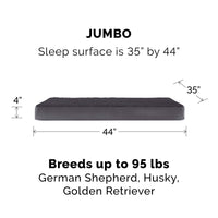 Furhaven Replacement Dog Bed Cover Terry & Suede Mattress, Machine Washable - Gray, Jumbo (X-Large) Terry & Suede (Gray) 40.0