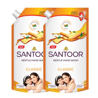 Santoor Classic Gentle Hand Wash, 750ml with Natural goodness of Sandalwood & Tulsi