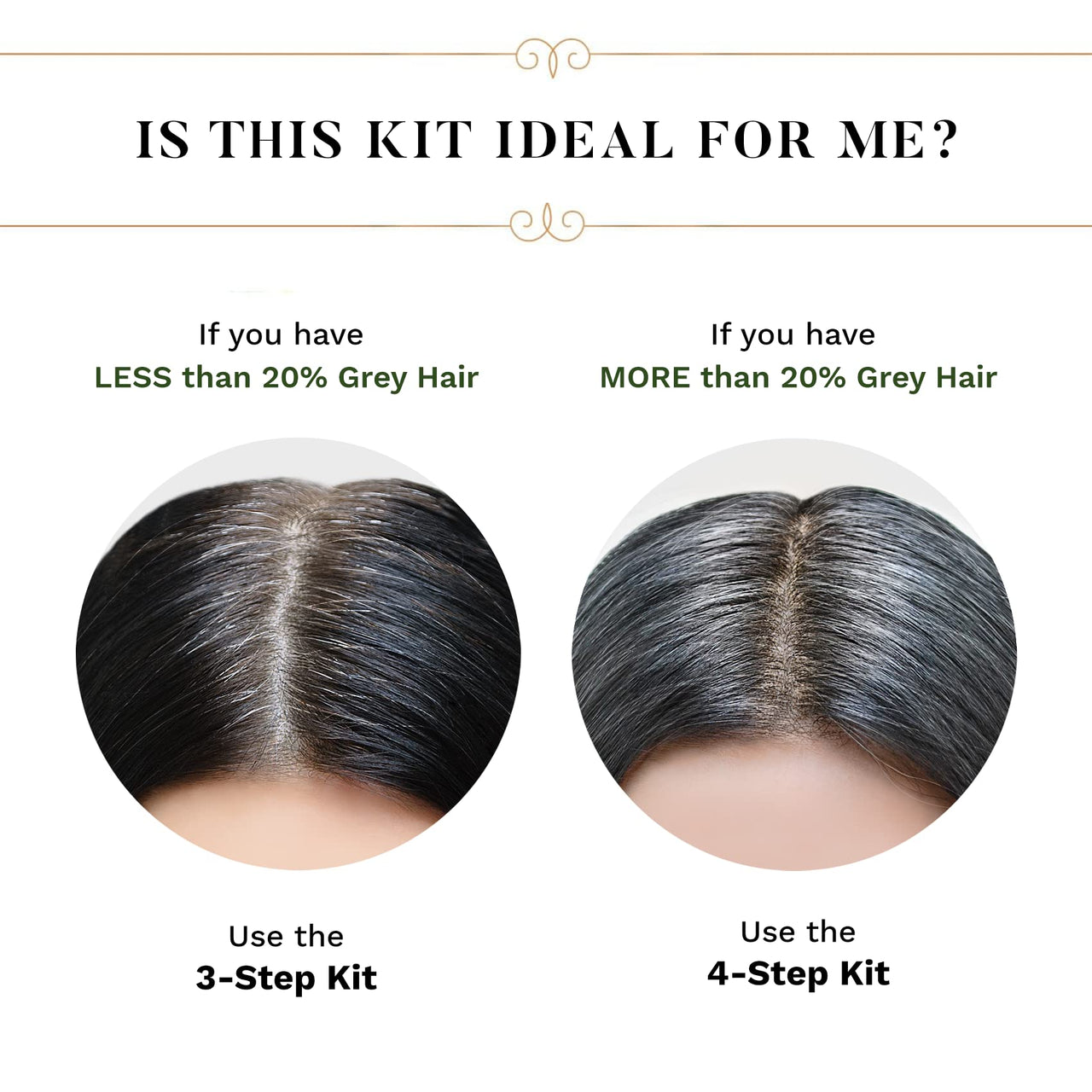 SESA 4 Step Natural Hair Colour Kit - For HIGH GREY% - 100% Organic & Ayurvedic - NO Ammonia, PPD, Peroxide, 200gm + 40ml