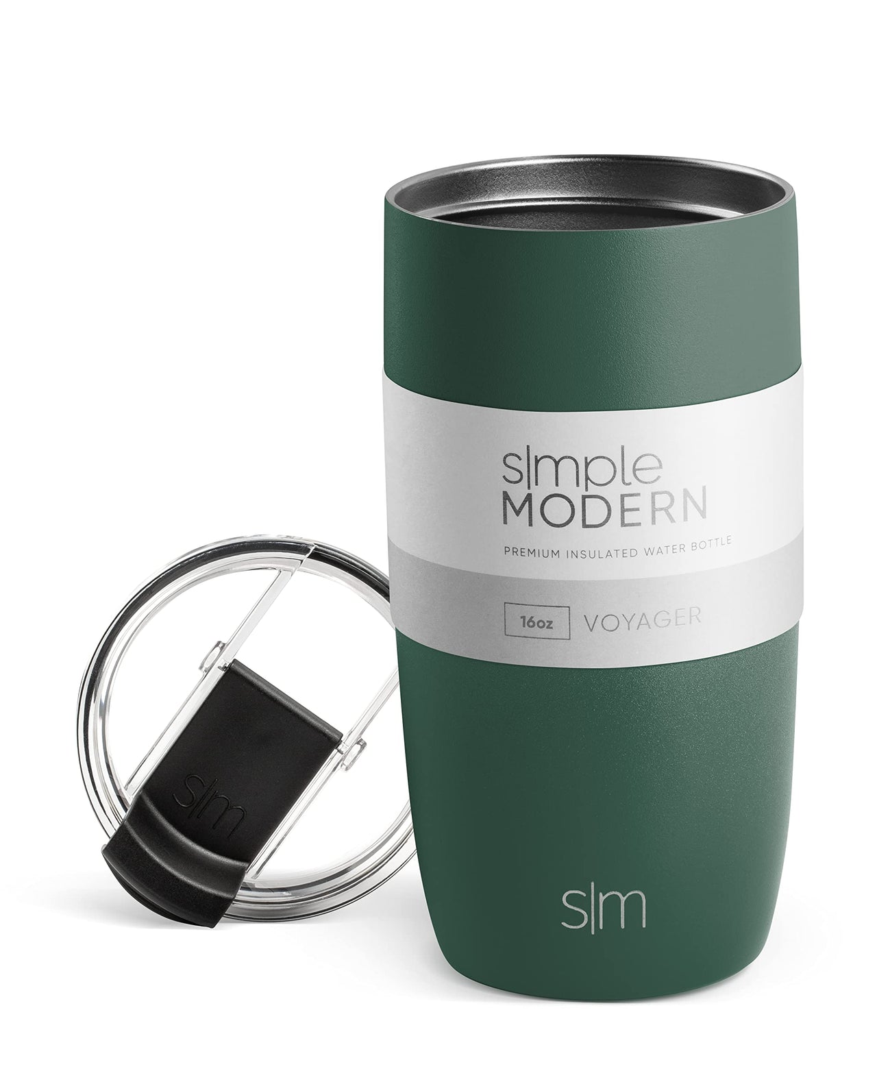 Simple Modern Travel Coffee Mug Tumbler with Flip Lid | Reusable Insulated Stainless Steel Cold Brew Iced Coffee Cup Thermos | Gifts for Women Men Him Her | Voyager Collection | 16oz | Forest -Forest
