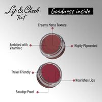 Seven Seas Lips & Cheek Tint Combo Pack of 2 | Matte Natural Blush for Women | Lip Tint with Vitamin E | Nourishing Cheek Tint (Copper Rust, Mandy)