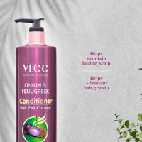 VLCC Onion & Fenugreek Hair Conditioner for Hair Fall - 200ml | Softens, Controls Breakage | Sulphate & Paraben Free | With Almond & Black Seed