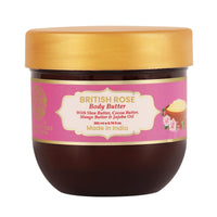 RYLLZ ESSENTIALS British Rose Body Butter | with Shea Butter, Cocoa Butter, Mango Butter, Niacinamide & Jojoba Oil | for 48Hrs Moisturisation, Stretch Marks, Dry/Itchy Skin & Uneven Skin Tone | 200 ml