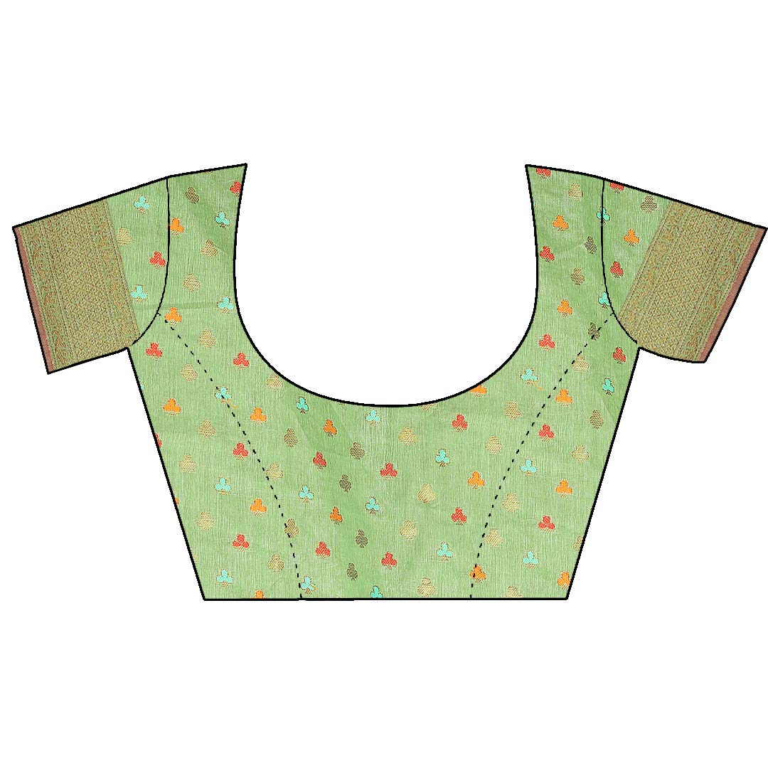 Divine International Trading Co Women's  Chanderi Saree With Blouse Piece