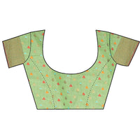 Divine International Trading Co Women's  Chanderi Saree With Blouse Piece