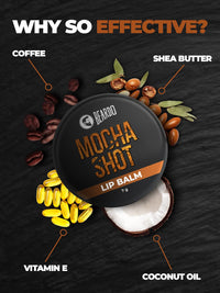BEARDO Mocha Shot Lip Balm | Non Tinted Lip Balm For Men | For Soft Kissable Lips | Lip Care For Dry, Chapped & Cracked Lips | 7G, Brown