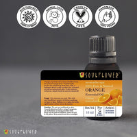 Soulflower Orange Essential Oil | Hydrates Dry Skin, Acne Prone Skin, Hair Nourishment |100% Organic, Pure, Natural & Undiluted, 15ml