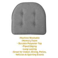 Sweet Home Collection Chair Cushion Memory Foam Pads Tufted Slip Non Skid Rubber Back U-Shaped 17