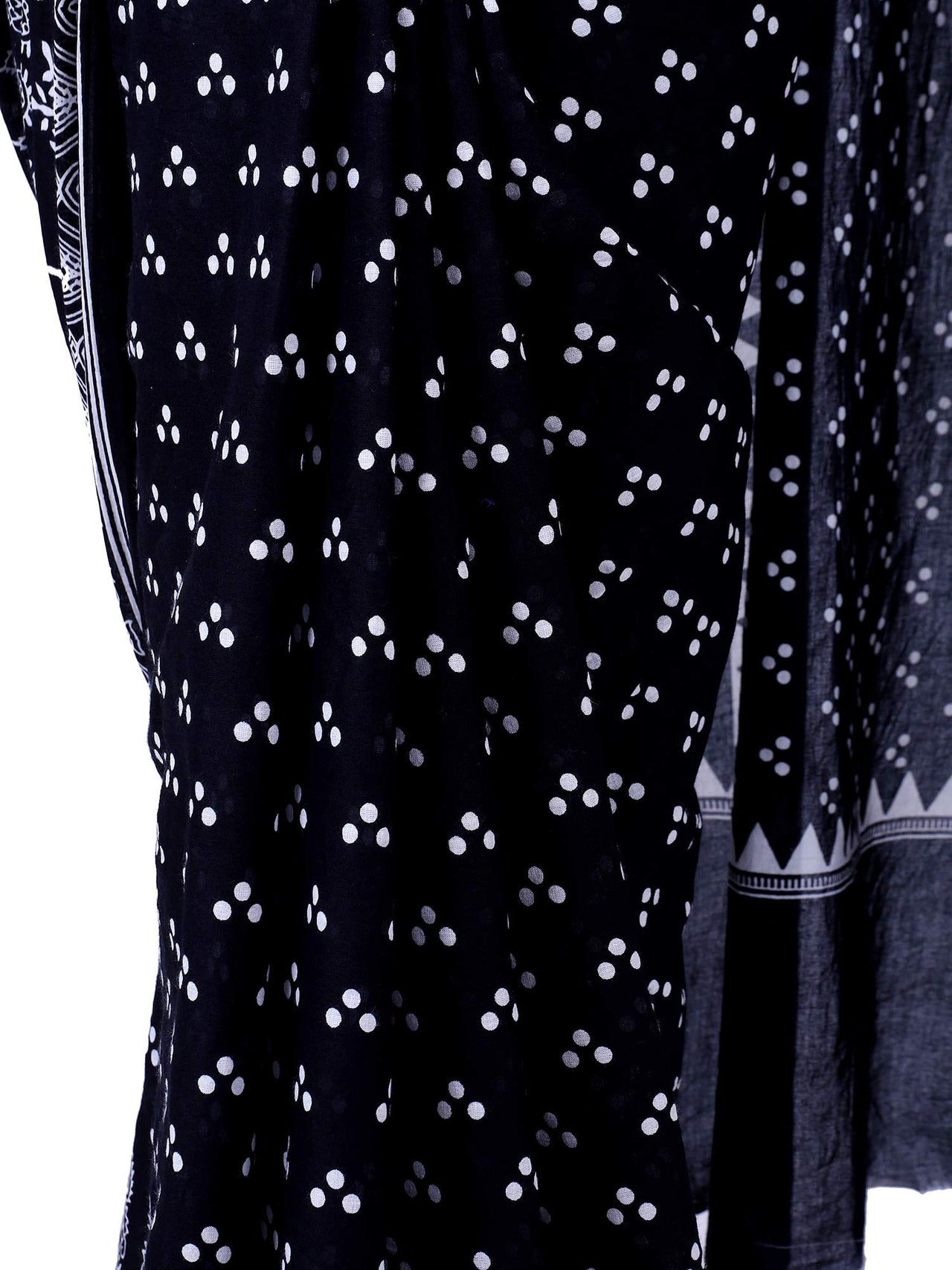 Kwatchi women & girls 100% pure cotton mulmul,Sanganeri Block Print, Traditional Ethnic Un stiched Blouse Piece (Black) Black