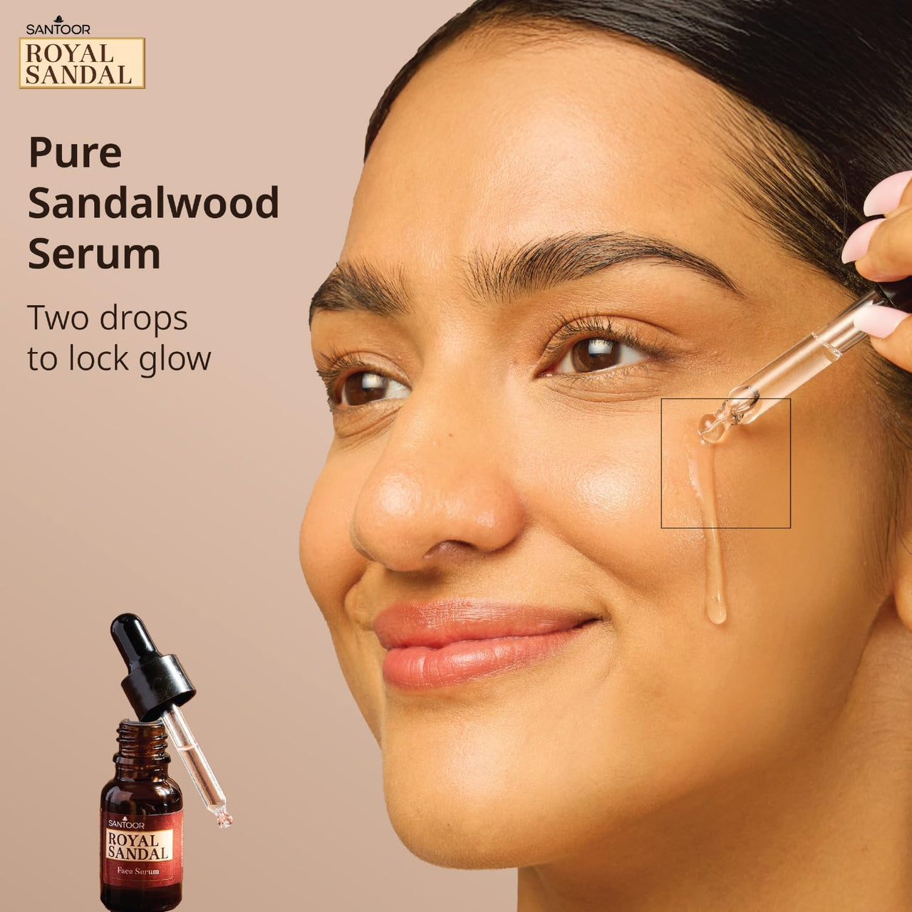 Santoor Royal Sandal Soap, Serum & Face Pack | 100% Sandalwood Oil & Powder | 3-Step Natural Detan | Tan-Free Complexion, Even Skin Tone & Glow | 125g x 6 Soaps + 20g Face Pack + 15ml Serum