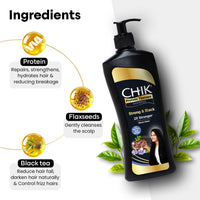 Chik Protein Therapy Shampoo |For 2X Stronger & Black Hair |With the Goodness Of Flax Seeds & Black Tea | 340ml