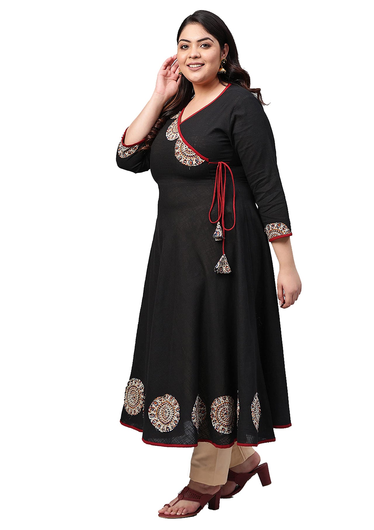 Yash Gallery Women's  Cotton Angrakha Kurta