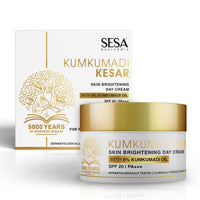 SESA Kumkumadi Kesar Day Cream 50g SPF 20 & PA++ Skin Brightening Ayurvedic Face Moisturizer Protection from Sun Damage Hydrating Face Cream For Women Daily Use Woman and Men, 50 gm