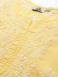 Ada Women's  Cotton Top Tunic Hand Embroidered Lucknowi Chikankari Short Kurti