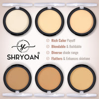 Shryoan Infinite Waterproof Compact Powder| Hides Imperfections, Blends Effectively, Matte Finish and Pressed Powder for All Skin Types (16g) (Natural Almond)