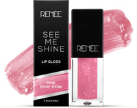 Renee See Me Shine Lip Gloss - Pink Pow Wow 2.5ml | Glossy Non Sticky & Non Drying Formula | Long Lasting Moisturizing Effect | Compact and Easy to Carry
