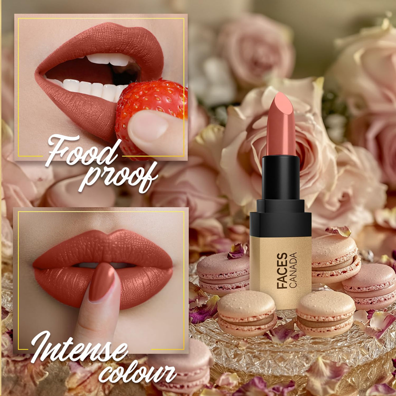 FACES CANADA Comfy Matte Velvet Touch Lipstick - Rose Macaron 09, 4.2g | Velvety Matte Finish | 8HR Longstay | Intense Colour | Hydrating Lips | Smooth Application
