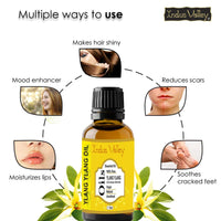 Indus Valley 100% Pure Natural & Organic, Undiluted ylang ylang Essential Oil with Glass Dropper for Skin, Hair Care -15ml