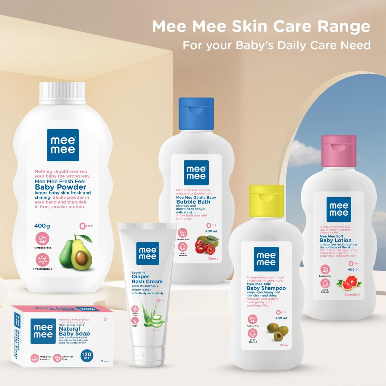 Mee Mee Infant Talcum Powder | Enriched with Avocado Oil | Dermatologist Approved | Rash-Resistant | Paraben-Free, 0m+ | (Fresh Sensation - 200g Single Pack