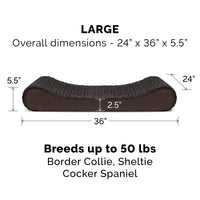 Furhaven Replacement Dog Bed Cover Ultra Plush Faux Fur & Suede Contour Luxe Lounger, Machine Washable - Chocolate, Large Ultra Plush (Chocolate) 36.0