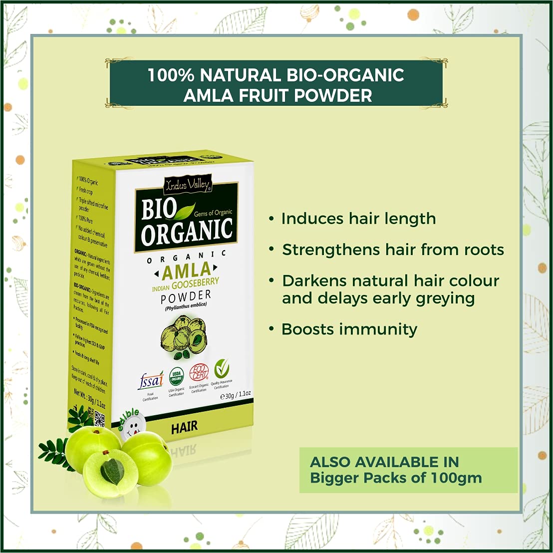 INDUS VALLEY Hair Strengthening pack (Amla, Reetha, Shikakai, Hibiscus Powder) | Beauty Gift Set | Gift for Your Best Friend, Lover, Girlfriend, Fiancee, Wife, Mother, Daughter on Diwali Gift, Christmas, Birthday, Anniversary, New year, Valentine's Day, M